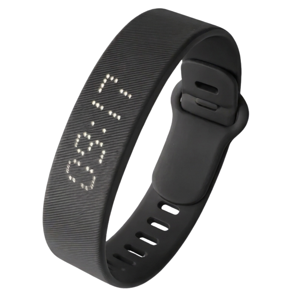 Das Armband freigestellt, Display und Verschluss sichtbar